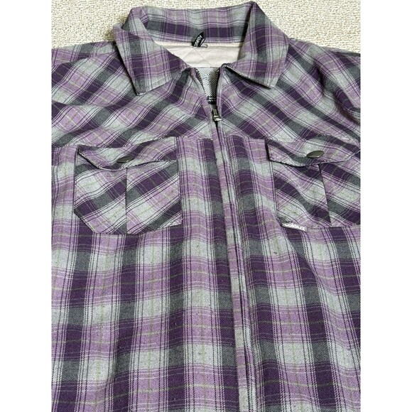 Rare Voleurz Jacket Mens 2XL Heavyweight Flannel Lined Plaid Full Zip - Picture 2 of 6